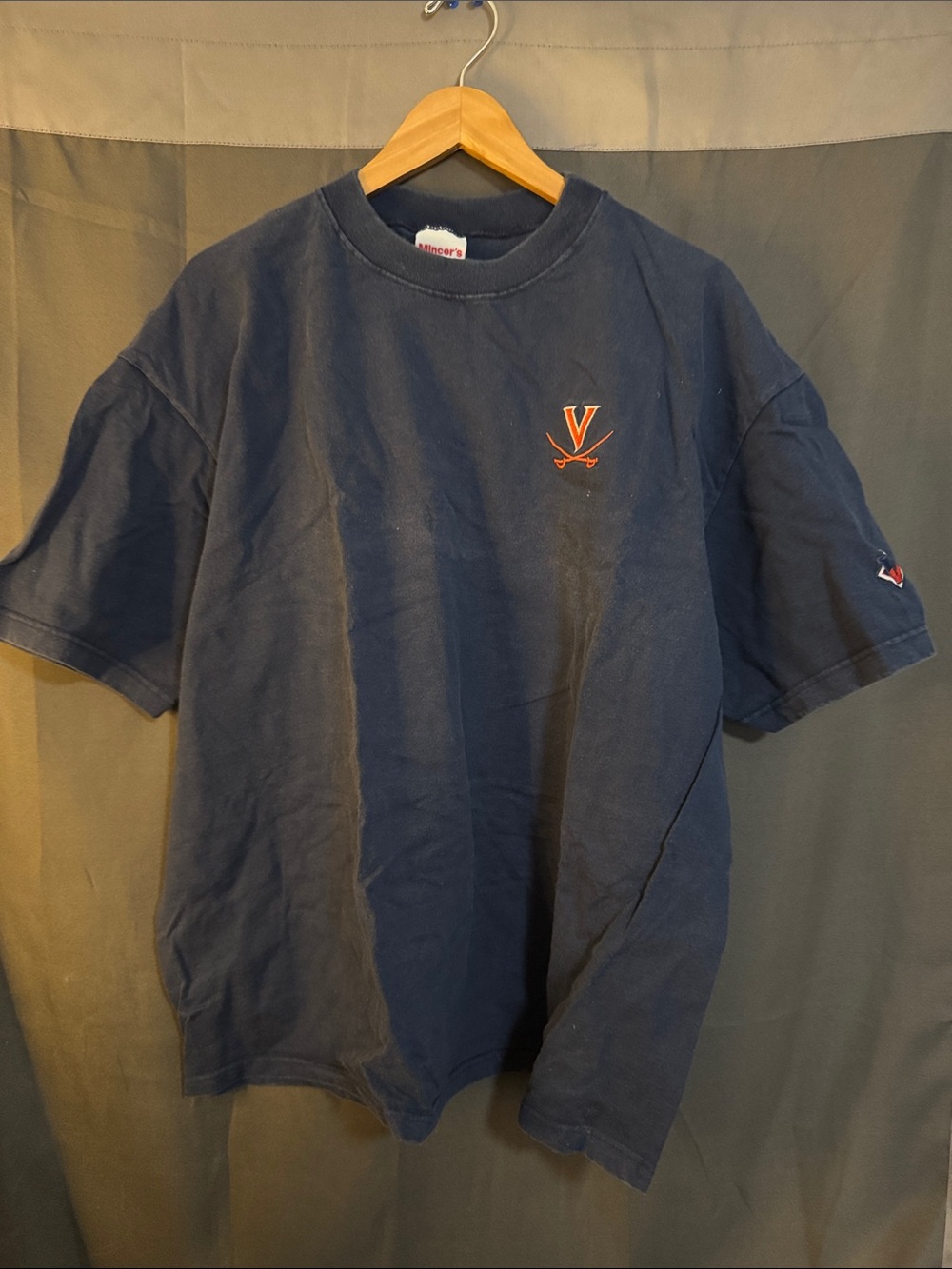 Navy Short-Sleeve T-Shirt with Orange Virginia 'V' Logo